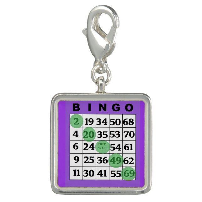 Purple BINGO Card Lucky Charm (Front)