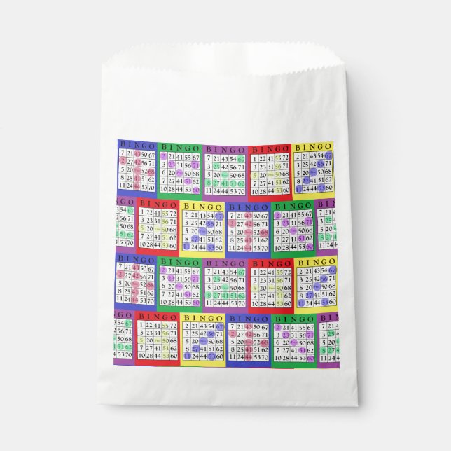 Purple  BINGO Card Party Favor Bag (Front)
