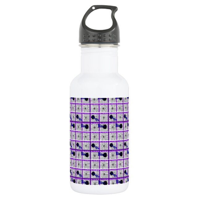 Purple Bingo Card Stainless Steel Water Bottle (Front)
