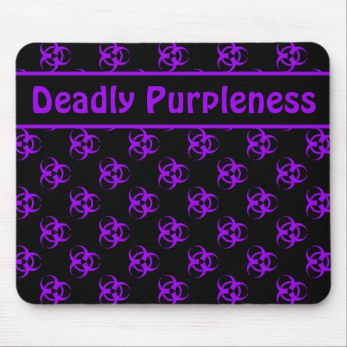 Purple Biohazard Mousepad w Custom Text