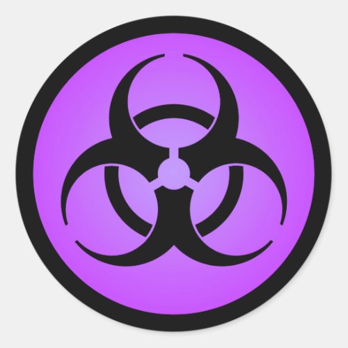 Purple Biohazard Symbol Classic Round Sticker