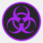 Purple Biohazard Symbol Classic Round Sticker