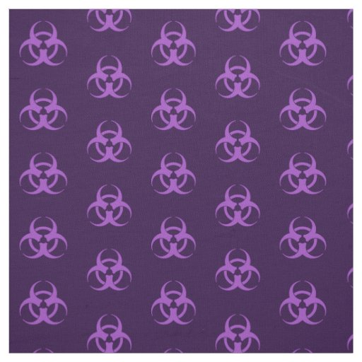 Purple Biohazard Symbol Fabric