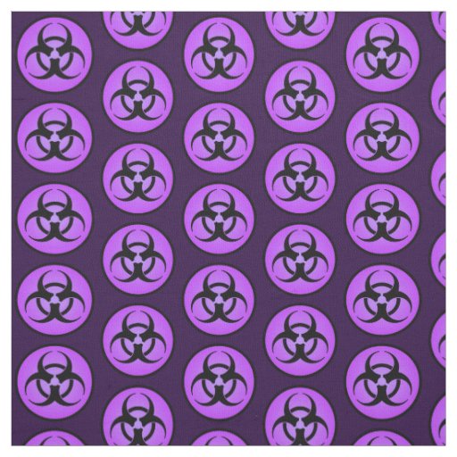 Purple Biohazard Symbol Fabric