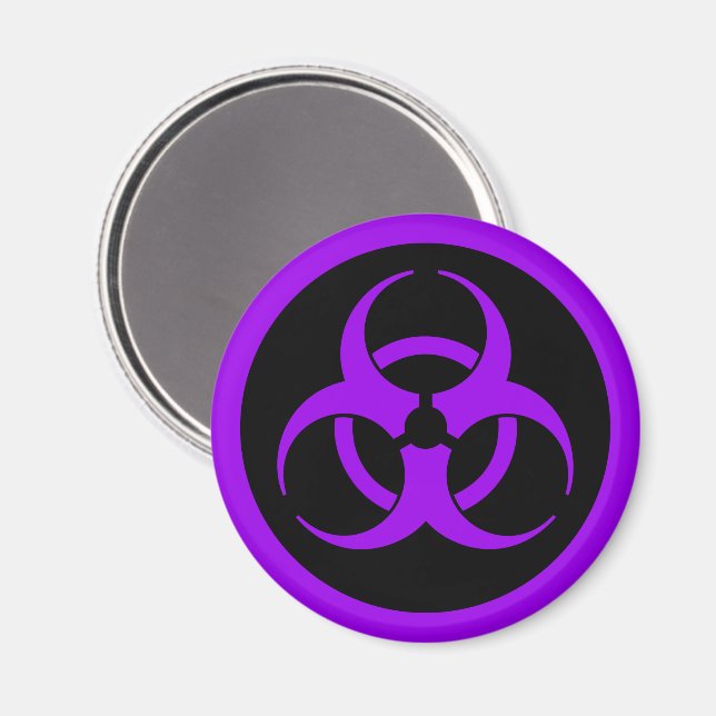 Purple Biohazard Symbol Magnet (Front/Back)