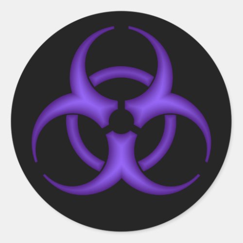 Purple Biohazard Symbol Sticker