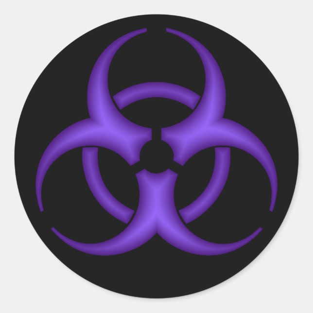 Purple Biohazard Symbol Sticker (Front)