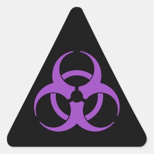 Purple Biohazard Symbol Triangle Sticker