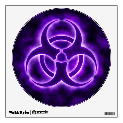 Purple Biohazard Warning Sign Wall Sticker