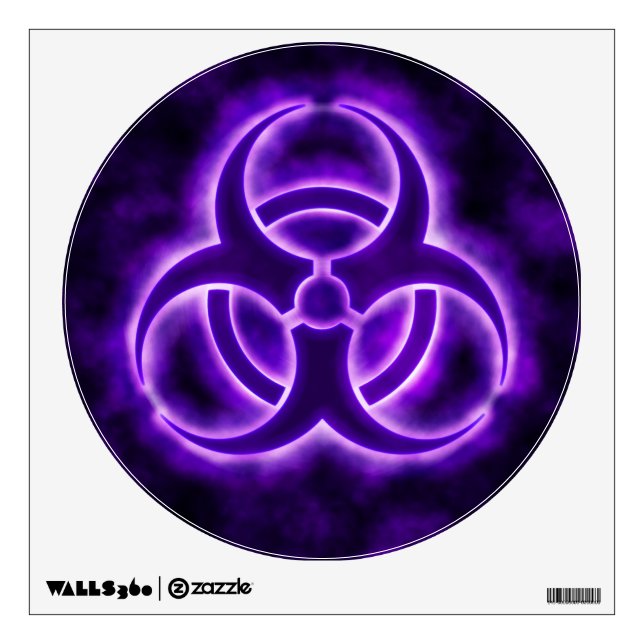 Purple Biohazard Warning Sign Wall Sticker (Front)