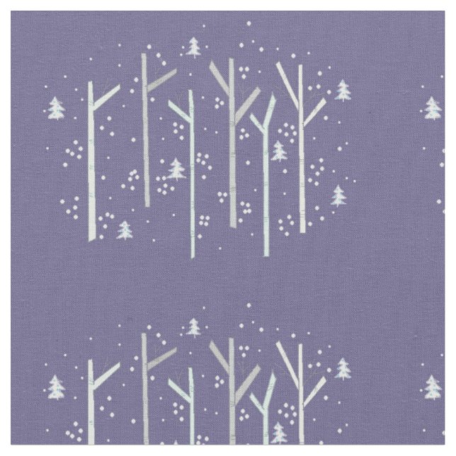 Purple Birch Trees Fabric (Close Up)