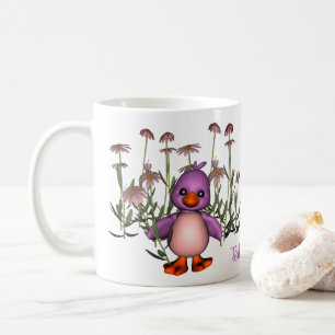 Purple Bird And Daisies Cute Personalized Coffee Mug