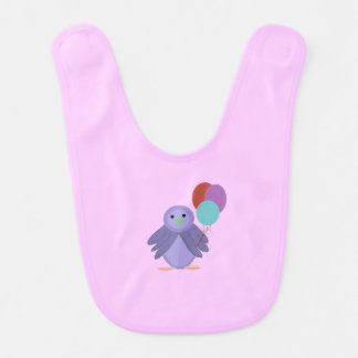 Purple Bird with Balloons Bib