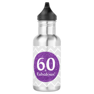 Purple Birthday 60 & Fabulous Celebration Water Bottle