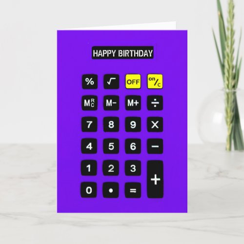 Purple Birthday Calculator   Card
