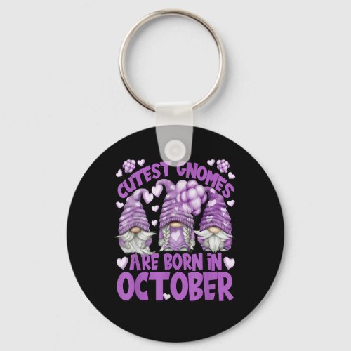 Purple Birthday Gnomes For Women Who Are Born In O Keychain