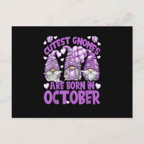 Purple Birthday Gnomes For Women Who Are Born In O Postcard