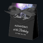 Purple Birthday Party 70's Disco Ball Thank You Favor Boxes<br><div class="desc">Elevate your 70th birthday celebration with our Purple 60th Birthday Party 70's Disco Ball Favor Box. This favor box captures the essence of the disco era, making it the perfect choice for a disco-themed bash or any event where you want to infuse a touch of '70s magic. In a dazzling...</div>