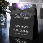 Purple Birthday Party 70's Disco Ball Thank You Favor Boxes<br><div class="desc">Elevate your 70th birthday celebration with our Purple 60th Birthday Party 70's Disco Ball Favor Box. This favor box captures the essence of the disco era, making it the perfect choice for a disco-themed bash or any event where you want to infuse a touch of '70s magic. In a dazzling...</div>
