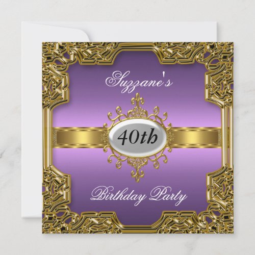Purple Birthday Party Glamour Hot Invitation
