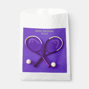 Purple Birthday Party Rackets and Balls Tennis Favor Bag