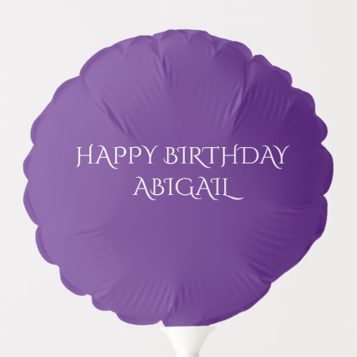 Purple birthday personalized balloon balloon