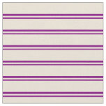 [ Thumbnail: Purple & Bisque Lines Fabric ]