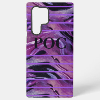 Purple Black Abstract Monogram Case-Mate Samsung Galaxy S22 Ultra Case