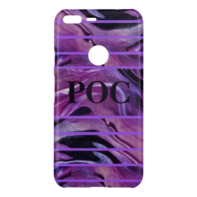 Purple Black Abstract Monogram Uncommon Google Pixel XL Case (Back)