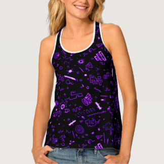 Purple Black Abstract Tank Top