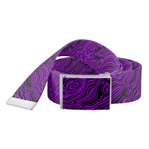 Purple Black Abstract Waves Belt _ Choose Colors