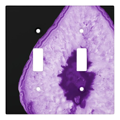 Purple Black Agate 1 gem decor art Light Switch Cover