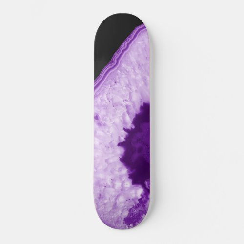 Purple Black Agate 1 gem decor art Skateboard