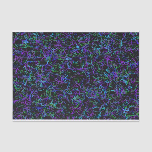 Purple, Black and Blue Abstract Tissue Paper (Front)
