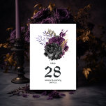 Purple Black and Gold Gothic Wedding Table Number<br><div class="desc">Vintage floral gothic wedding invitation in accents of purple,  black and gold customizable to your event specifics.</div>