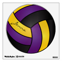 Purple, Black and Gold Personalize Volleyball Wall Decal