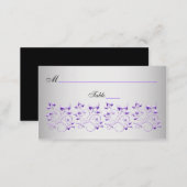 Purple, Black, and Silver Floral Place Cards (Front/Back)