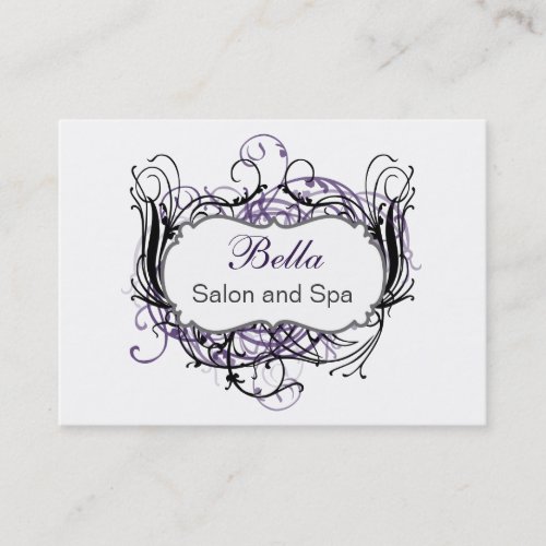 purple,black and white Chic Business Cards