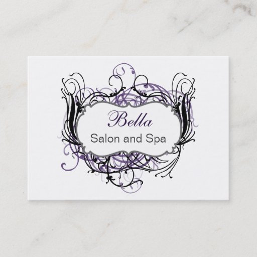Customizable purple,black and white Chic Business Cards