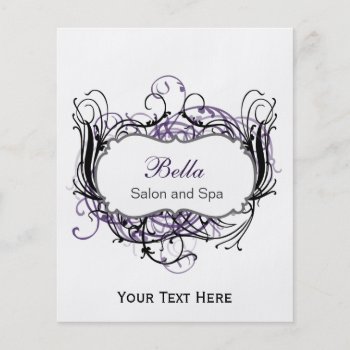 Purple Black And White Chic Business Flyers by MG_BusinessCards at Zazzle