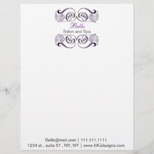 Purple black and white Chic Business letterheads Letterhead