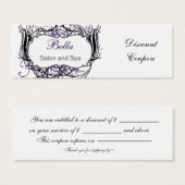 purple,black and white Chic discount coupon (Front & Back)