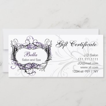 purple,black and white Chic Gift Certificates