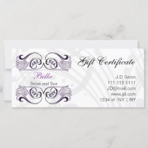 Purple,black and white Chic Gift Certificates