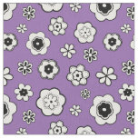 Purple, Black and White Floral Fabric
