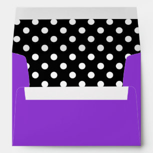 Purple Black and White Polka Dot Envelope
