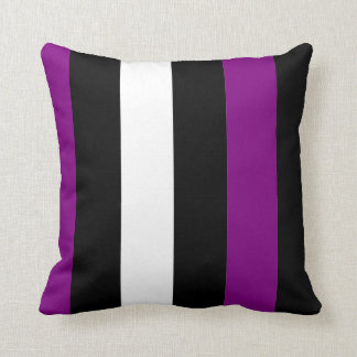 Purple Black And White Stripes Throw Pillow