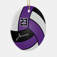 Volleyball Sports Jersey Purple Ornament, Zazzle