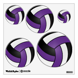 🏐 Purple, Black and White Volleyball Wall Decal