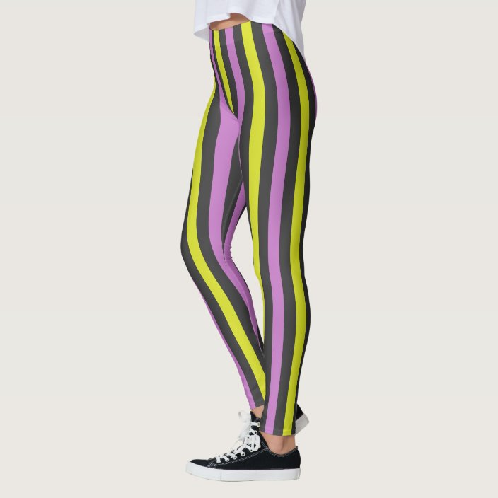 yellow leggings with black stripe